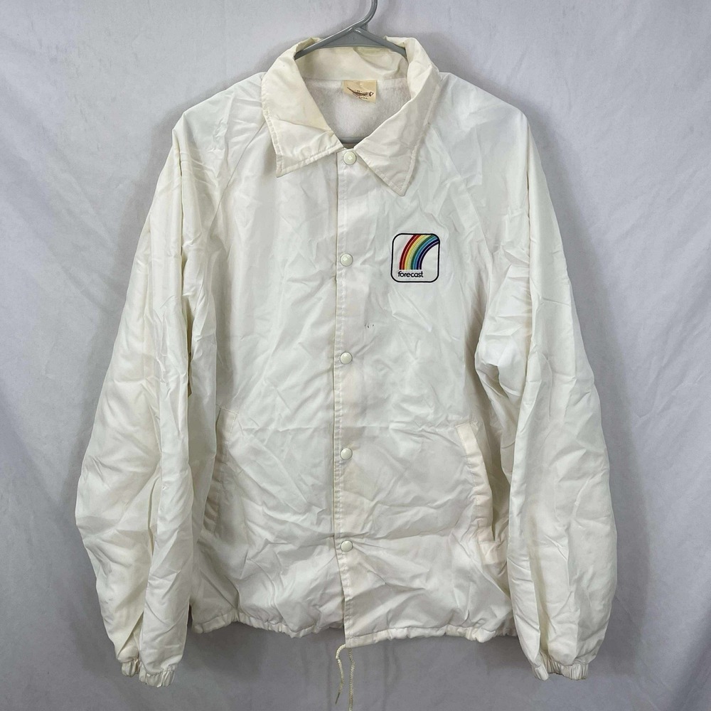 Vintage Rainbow Forecast Coach Jacket XL Pride 70s 80s Retro USA Rare See Notes